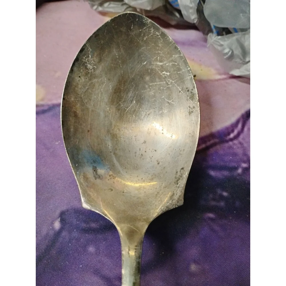 Antique Silver Plate Serving Spoon:French Markings, 1907